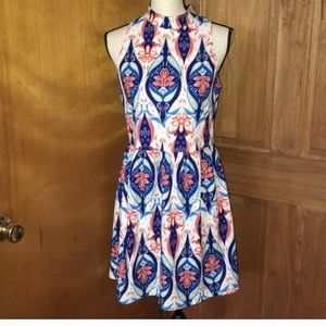 Charles Henry Mock Neck Racerback summer dress